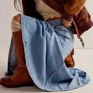 Free People | Skirts | We The Free Catch The Sun Denim Maxi